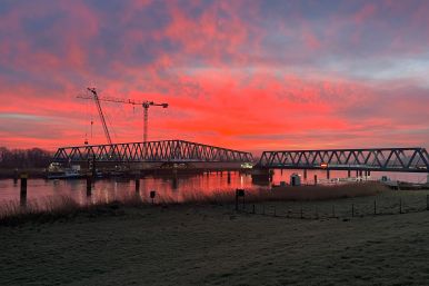 Baustelle an der Friesenbrücke in Weener